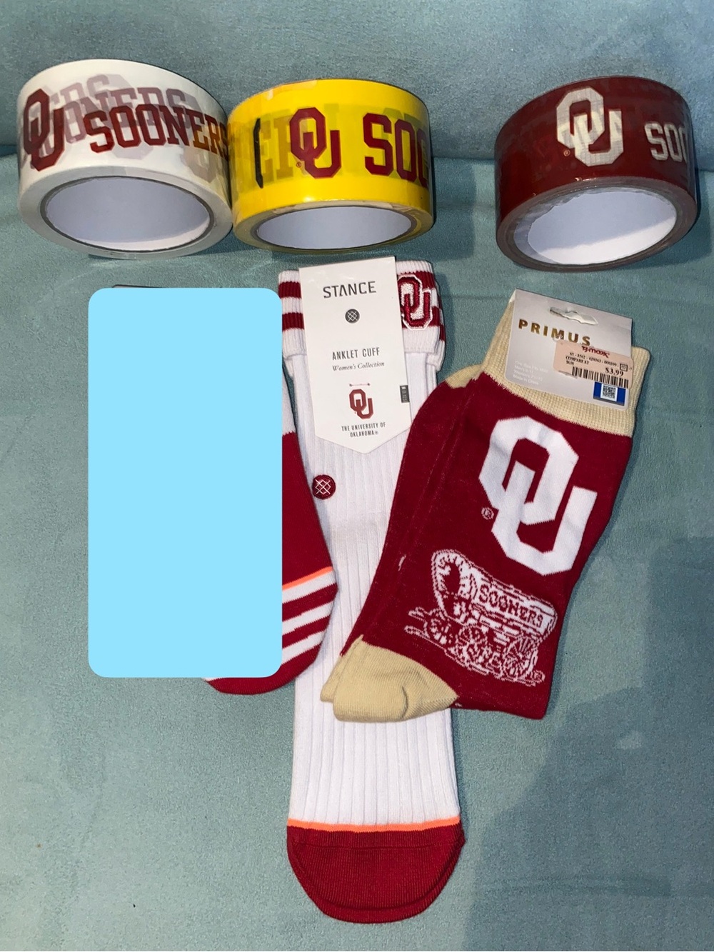 Gift set: Stance OU Sooners Athletic Sock 2-Pack and fan tape